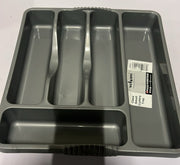 Wham Silver 5 Compartment Plastic Cutlery Holder Tray Drawer Organiser