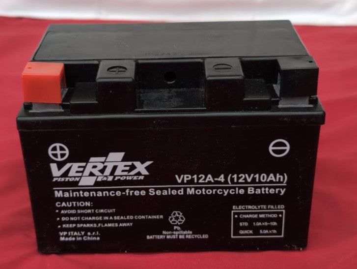 Vertex VP12-A-4 Sealed AGM Motorcycle/Powersport Battery, 12V, 10Ah