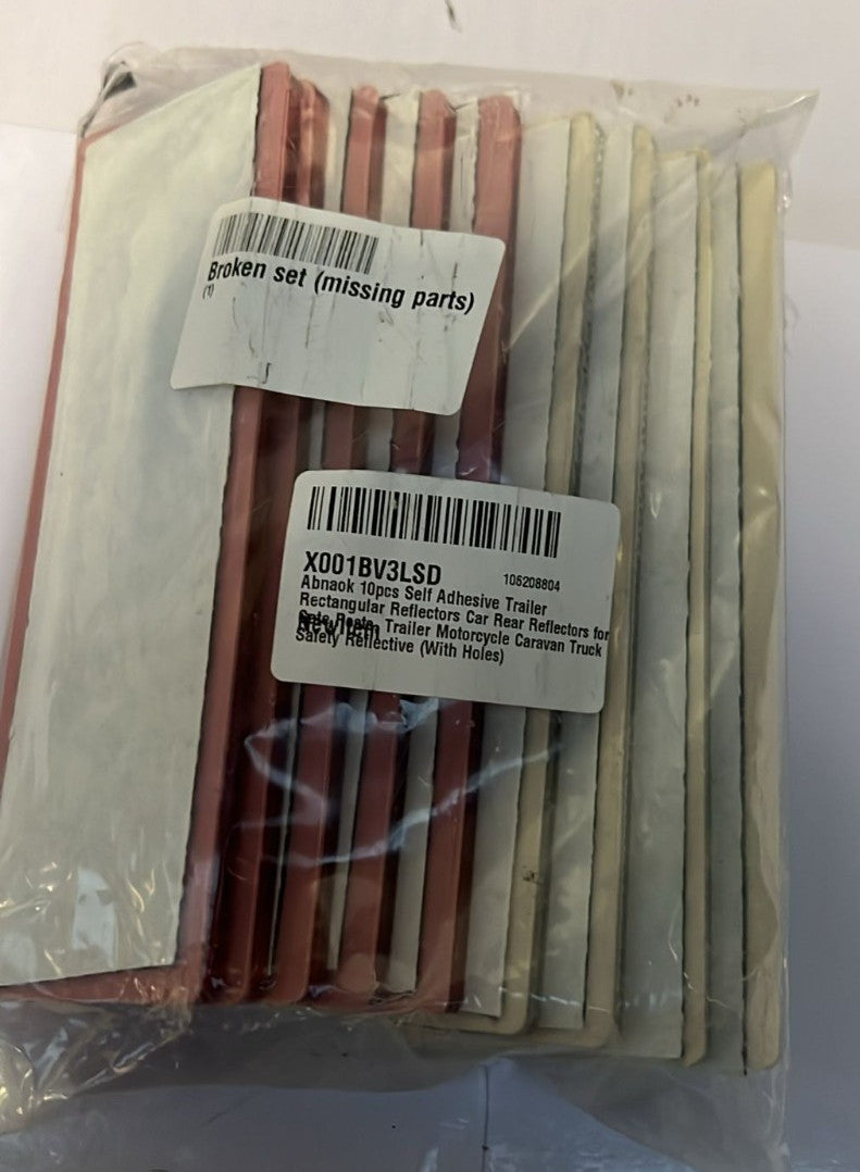 Abnaok 10pcs Self Adhesive Trailer Rectangular Reflectors Car Rear Reflectors