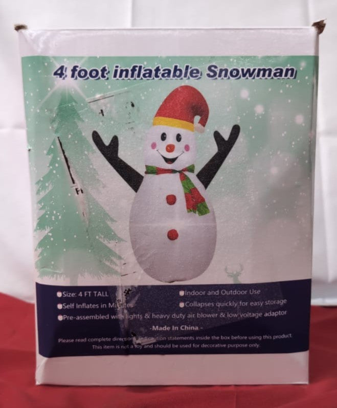 Mimi Funn 4FT Christmas Snowman Inflatables Blow Up Yard Decorations