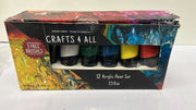 Crafts 4 ALL Acrylic Paint Set - 12 Paints (BOX DAMAGED)