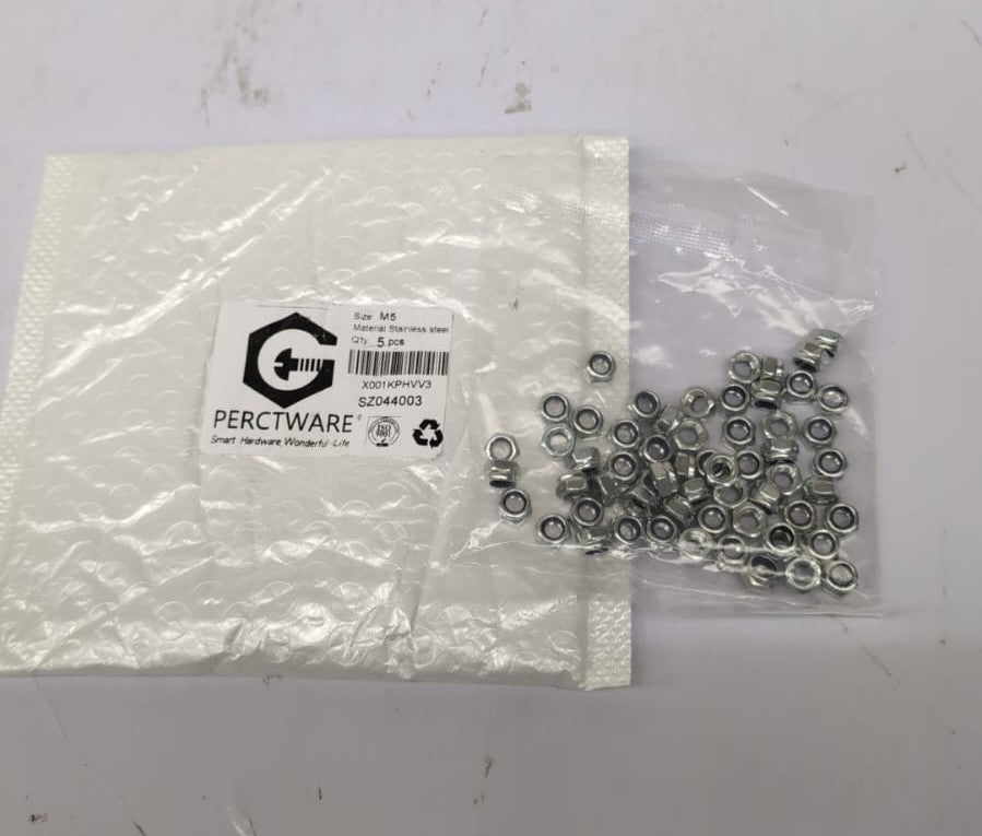 50PCS M5 Lock Nut with Nylon Insert,Stainless Steel