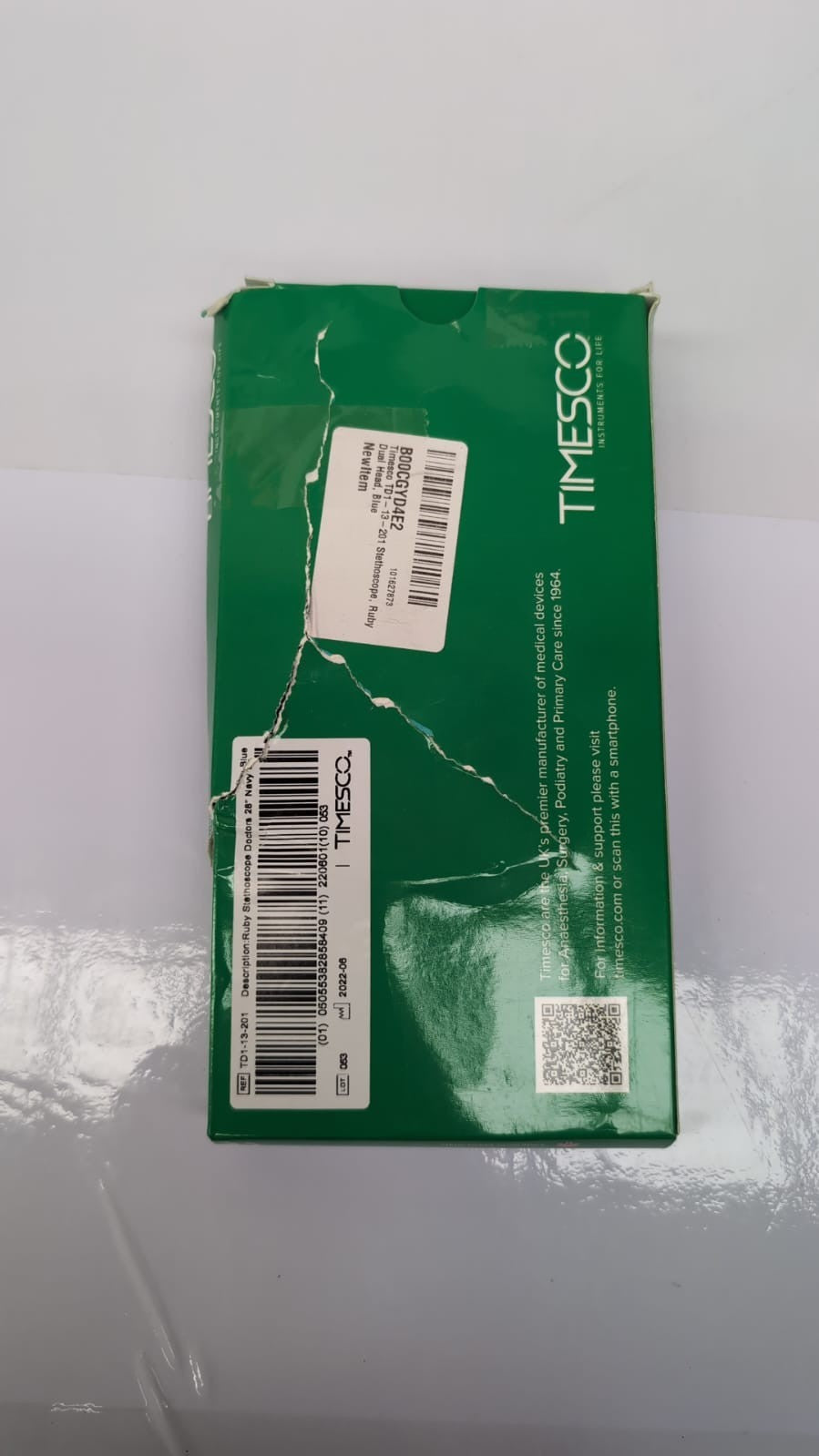 Timesco TD1-13-201 Dual Head Stethoscope – Ruby Red Medical Tool (Box Damaged)