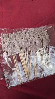 24 Pcs Glitter 50th Birthday Cupcake Toppers for Celebrating Fifty Years Old
