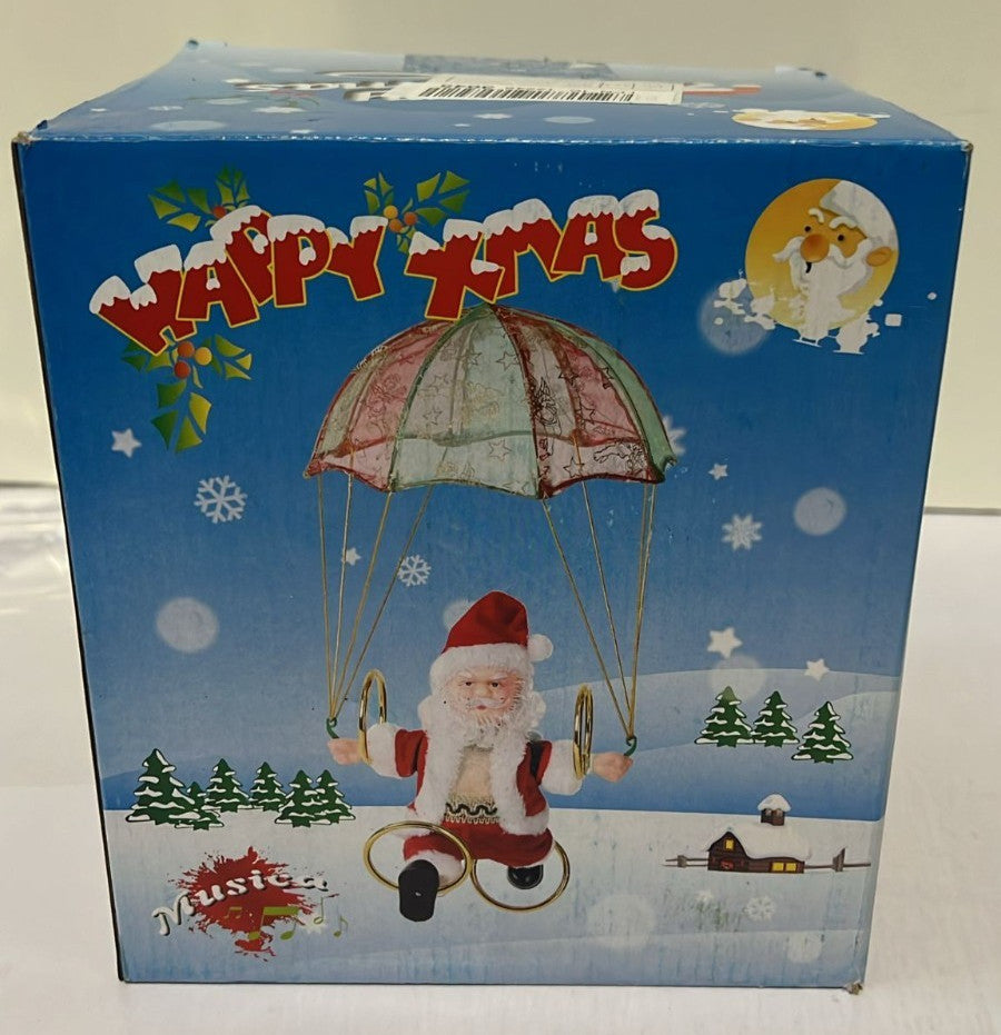 Parachute Santa Tumbling with Music, Battery Operated Santa Claus