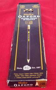 Helix Oxford 2B Grade Graphite Pencils with Eraser Tip Pack 12 (box damaged)