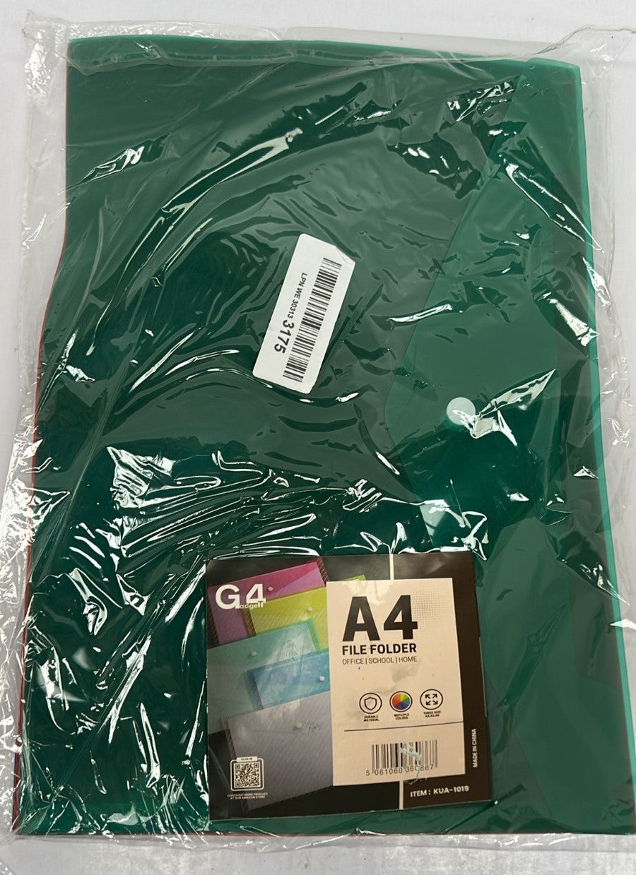 G4GADGET A4 Clear Plastic Wallets – Pack of 5, Popper Document Folders