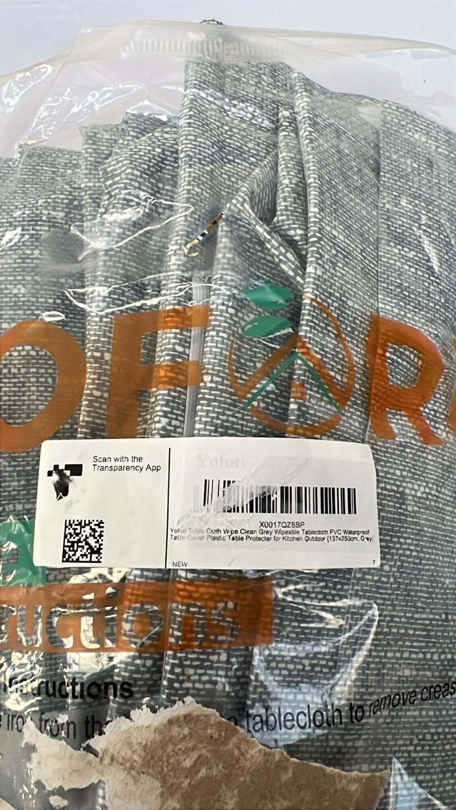 Tablecloth Wipe Clean Grey Table Cloth Wipeable 137x250cm (Packaging Damaged)