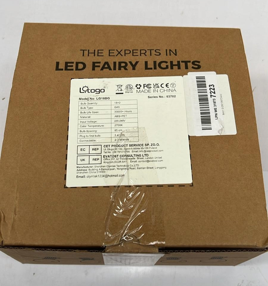 litogo led fairy lights LG18BG G40 18+2bulbs
