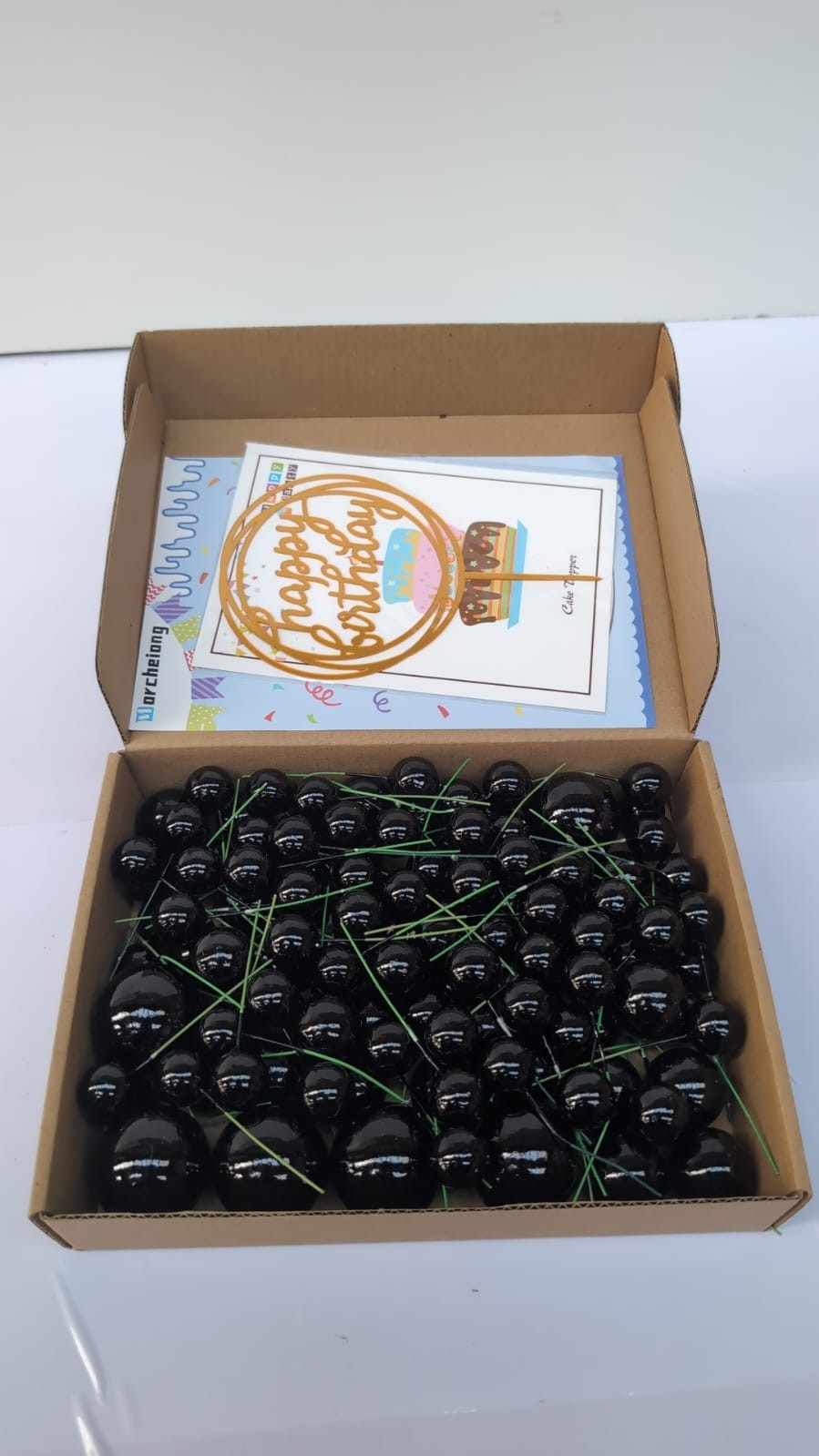 Morcheiong 114 Pcs Cake Balls Decorations Balloon Cake Topper Cake,Black