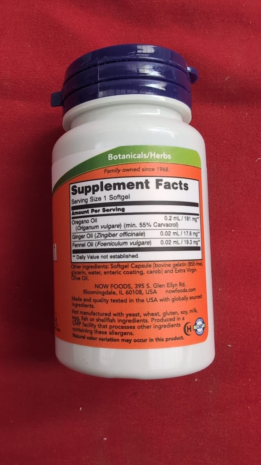 Now Foods, Oregano Oil, 90 Softgels, Lab-Tested, Vegetable, Gluten Free, SOYA