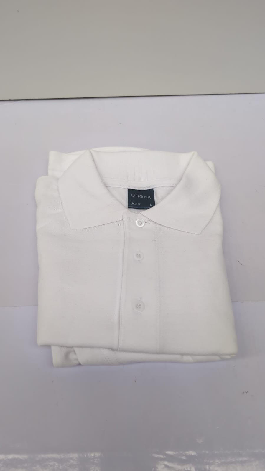 Uneek UNISEX Classic Polo Shirt Short Sleeve Plain(L)( no tags slight dirt)