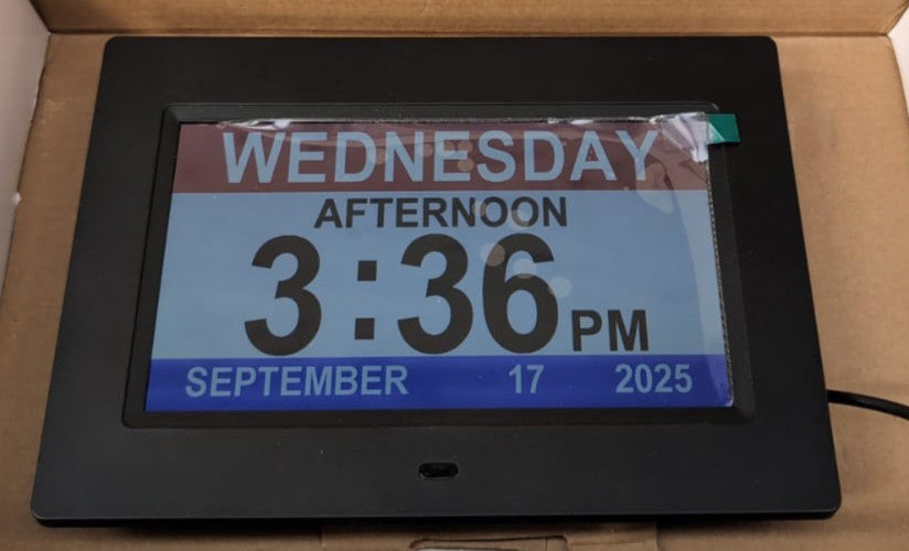 Large Vision Digital Alarm Clock (Box damaged, no stand, only wall hook)