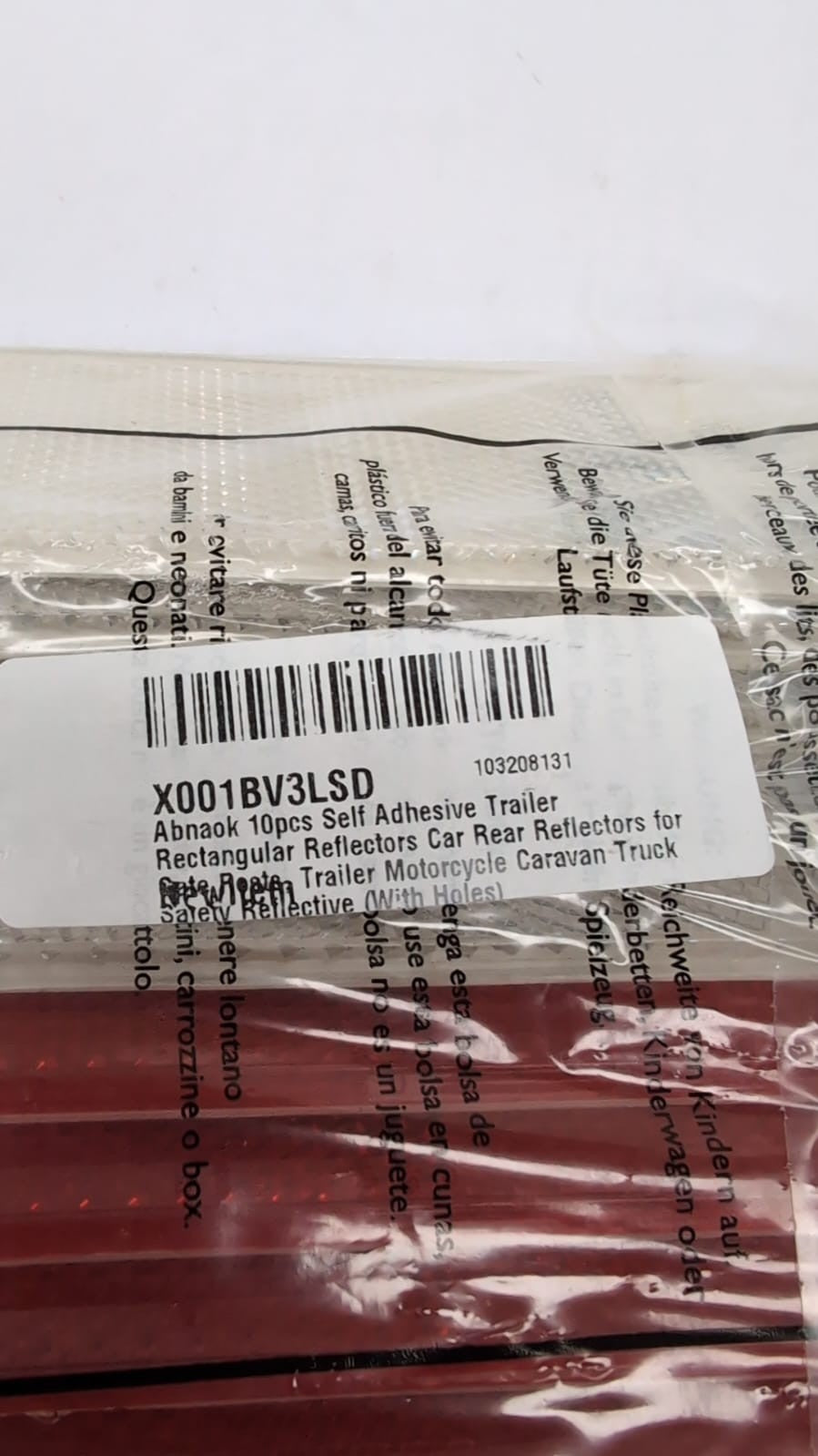 Abnaok 10pcs Self Adhesive Trailer Rectangular Reflectors Car Rear Reflectors