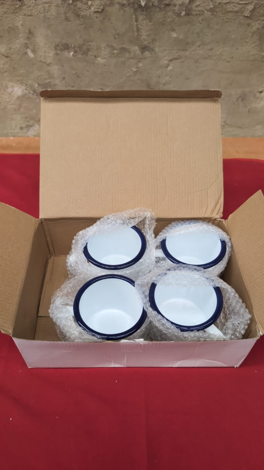 Olympia Enamel Mug Made of Steel Heat and Chemical Resistant 350ml Pack of 4