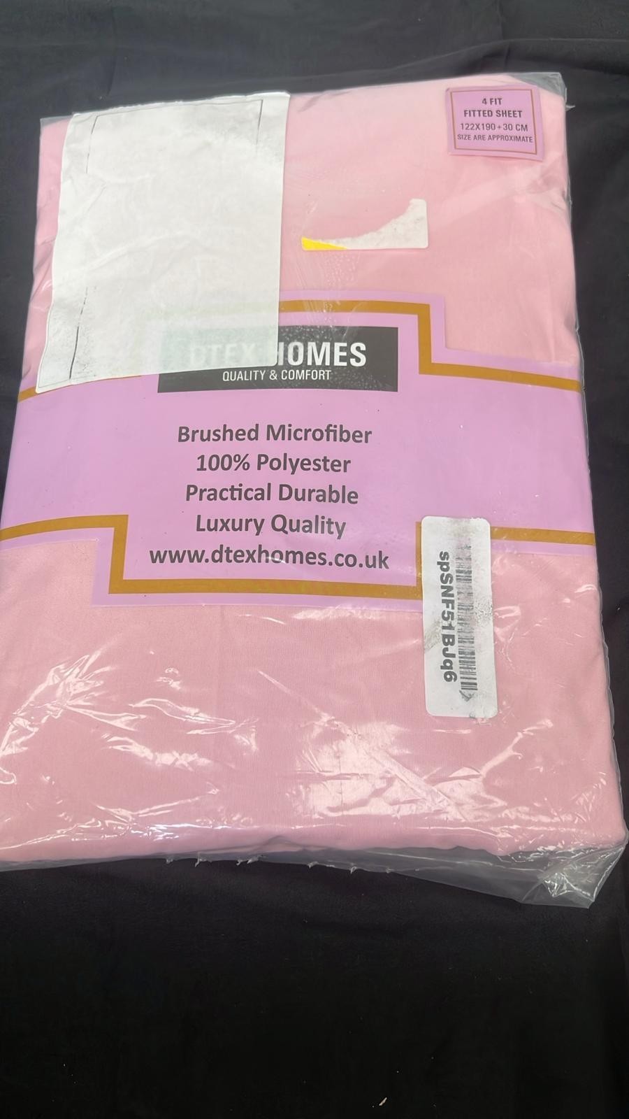 Small Double Fitted Sheet Poly Cotton Easy Care Non Iron Percale 4FT ,PINK