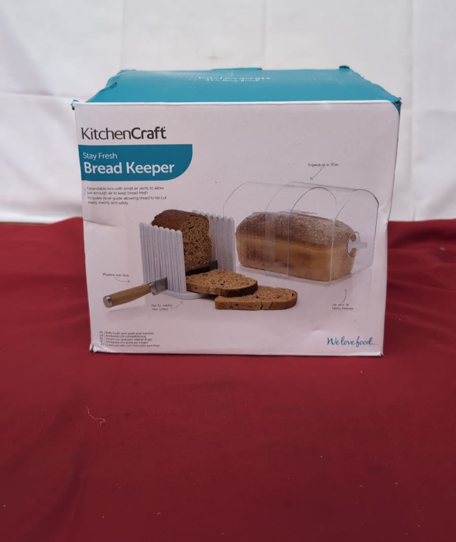KitchenCraft Stay Fresh Bread Bin with Bread Slicer Guide(BOX DAMAGED)