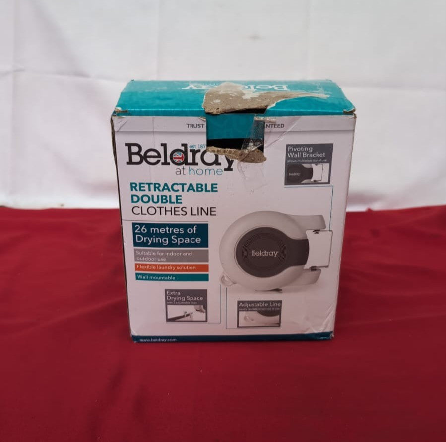 Beldray  Retractable Washing Lines 26 Metre Double Reel Clothesline (B0XDAMAGED)