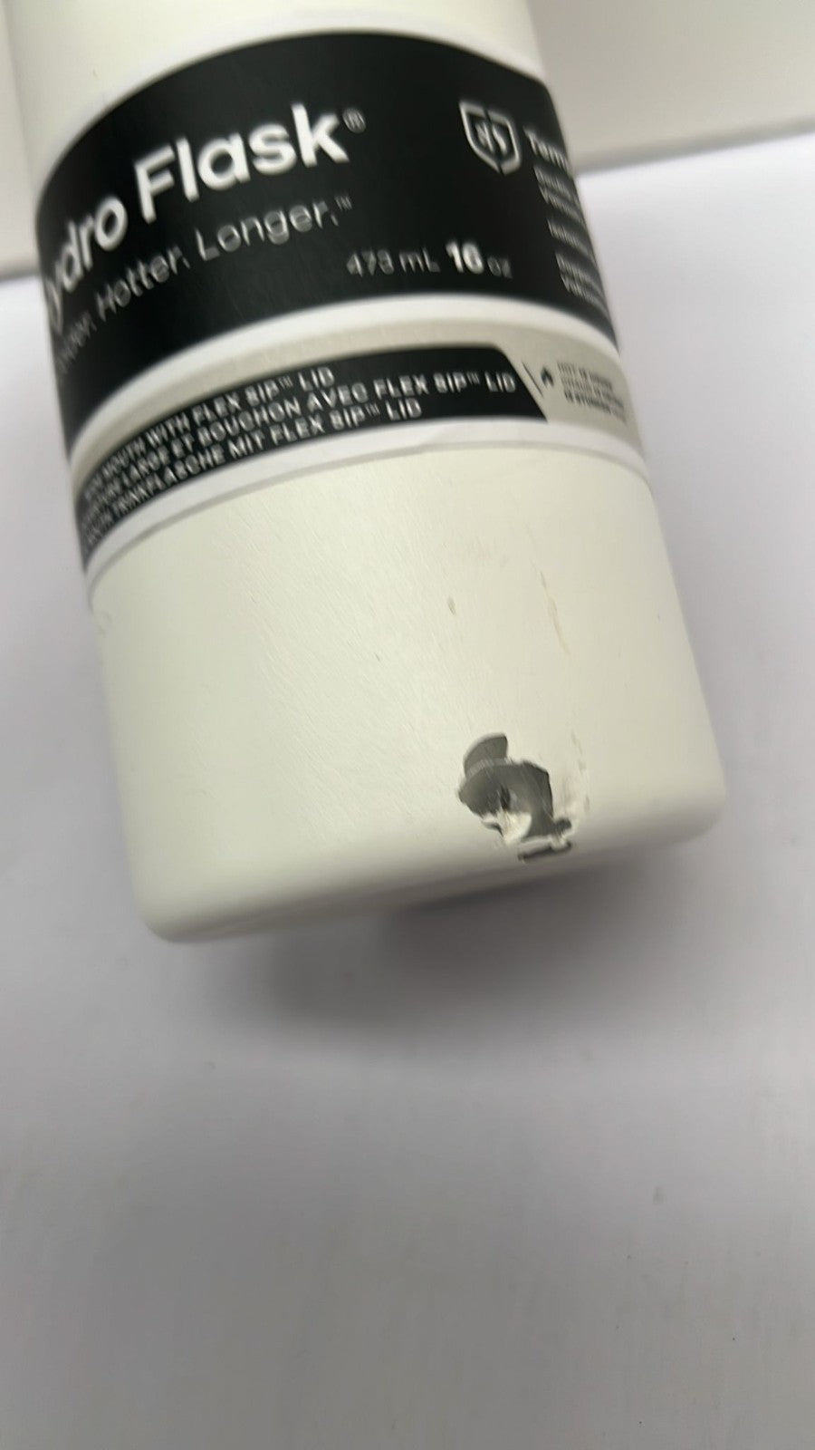 Hydro Flask - Travel Coffee Flask 473 ml (16 oz) - White (CORNER DAMAGED)