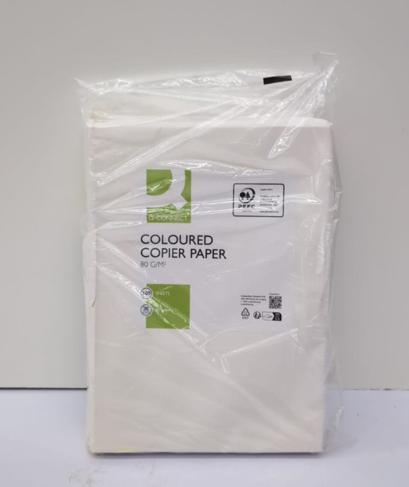 Q CONNECT PASTEL PAPER A4 REAM OF 500 A4 SIZED