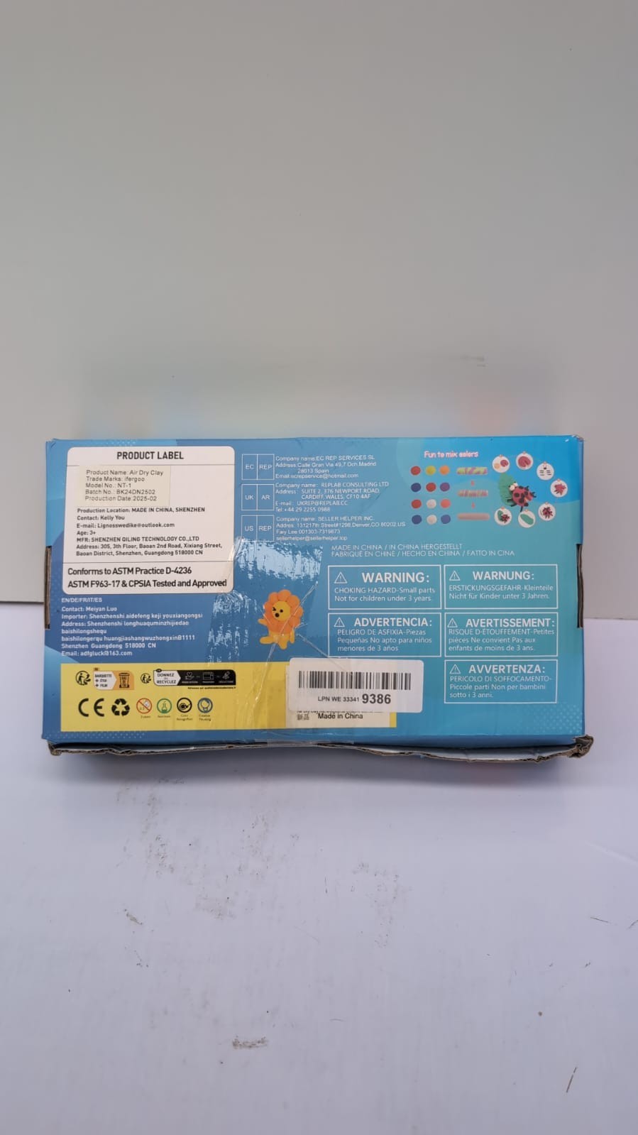 Air Dry Clay Kit, iFergoo 24 Colors Modeling Clay for Kids (BOX DAMAGED)