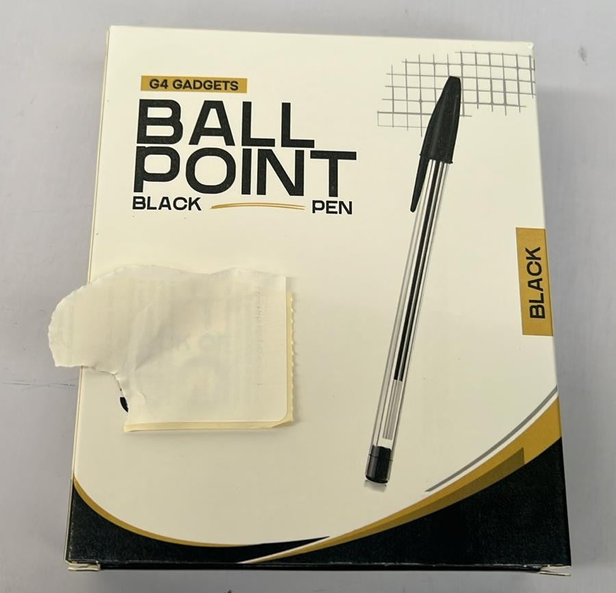 G4GADGET Pack of 46 Black Pens - Medium Tip Fluent Smooth Writing Black