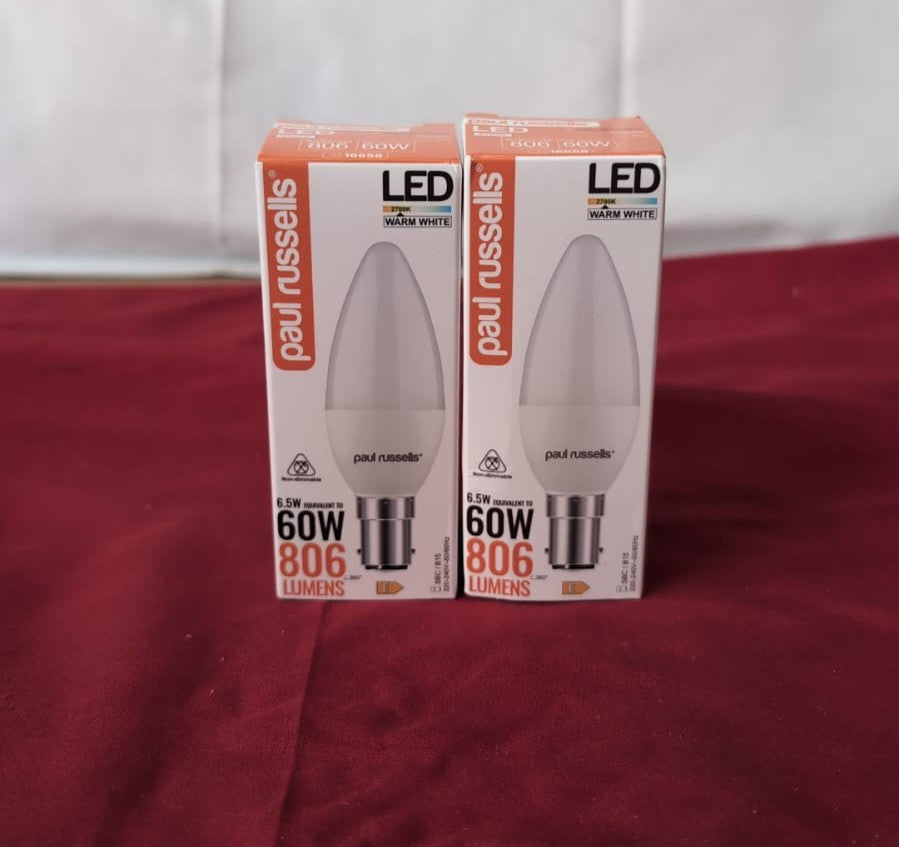 paul russells LED Light Small Bayonet Cap B15, 6.5W 2PACK (packaging damaged )