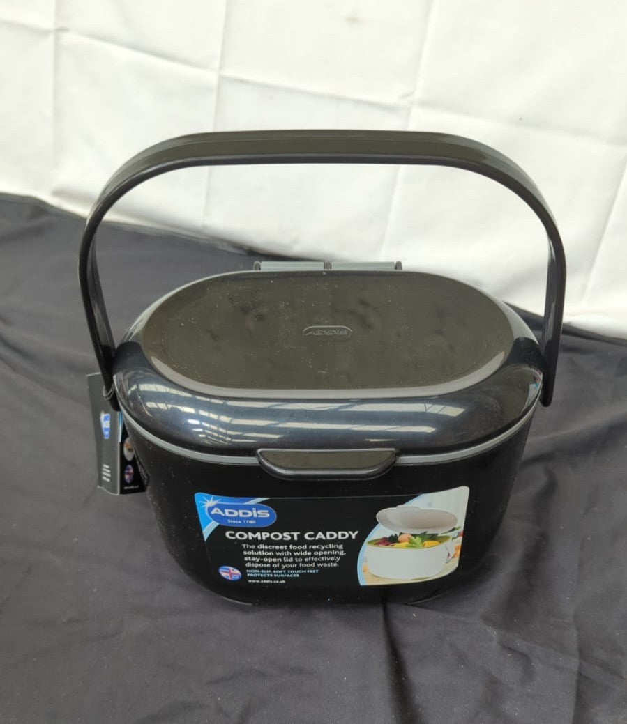 Addis 515630 2.5 Litre Kitchen Compost Caddy, Black/Grey, 2.5L