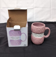 Crochet Gifts Mug - Realistic Ball of Wool Yarn Detailing -Pink