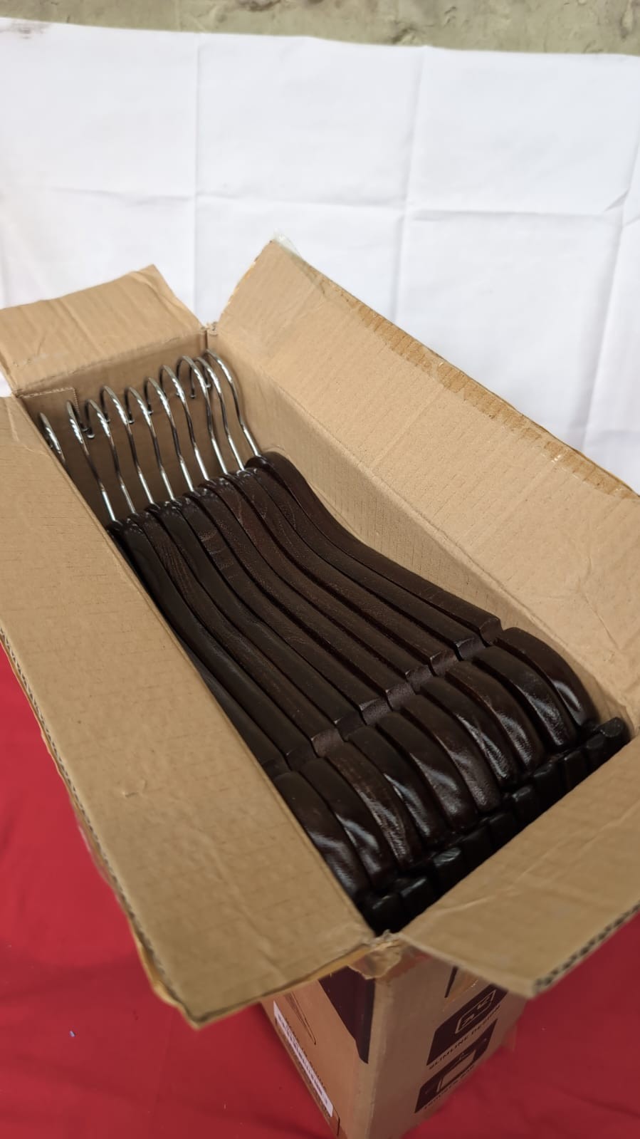 Strong Walnut Wood Wooden Coat Hangers 20 PACK