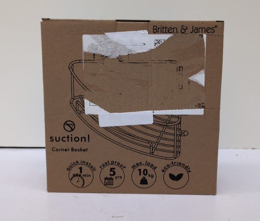 Britten & James Corner Shower Tidy Suction Fit Rust Proof