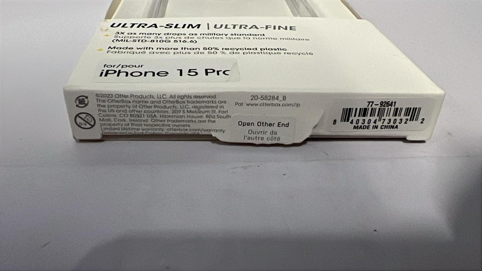 OtterBox Symmetry Clear Case for iPhone 15 Pro, Shockproof (BOX DAMAGED)