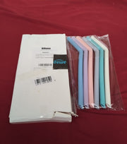 NiHome 6PCS Extra Wide Reusable Bent Silicone Straws ,(Macaron)
