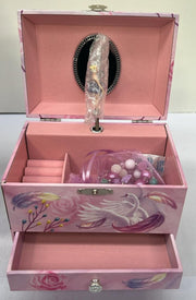 Musical Jewellery Box for Girls - Ballerina Music Box with 2 Pullout Drawers