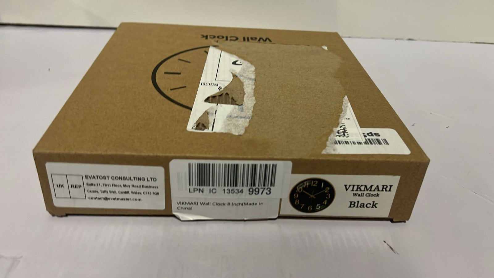 VIKMARI Wall Clock, Silent Black & Gold Easy to Read Modern Clock