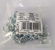 Merriway BH04903 (50 Pcs) Kitchen S-Hook Steel BZP 25mm 2.4mm Gauge - Pack of 50