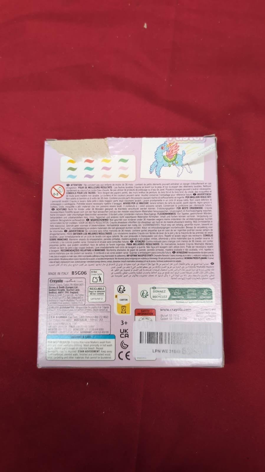 CRAYOLA Pastel SuperTips Washable Markers AssortedColours Pack of 12(boxdamaged)