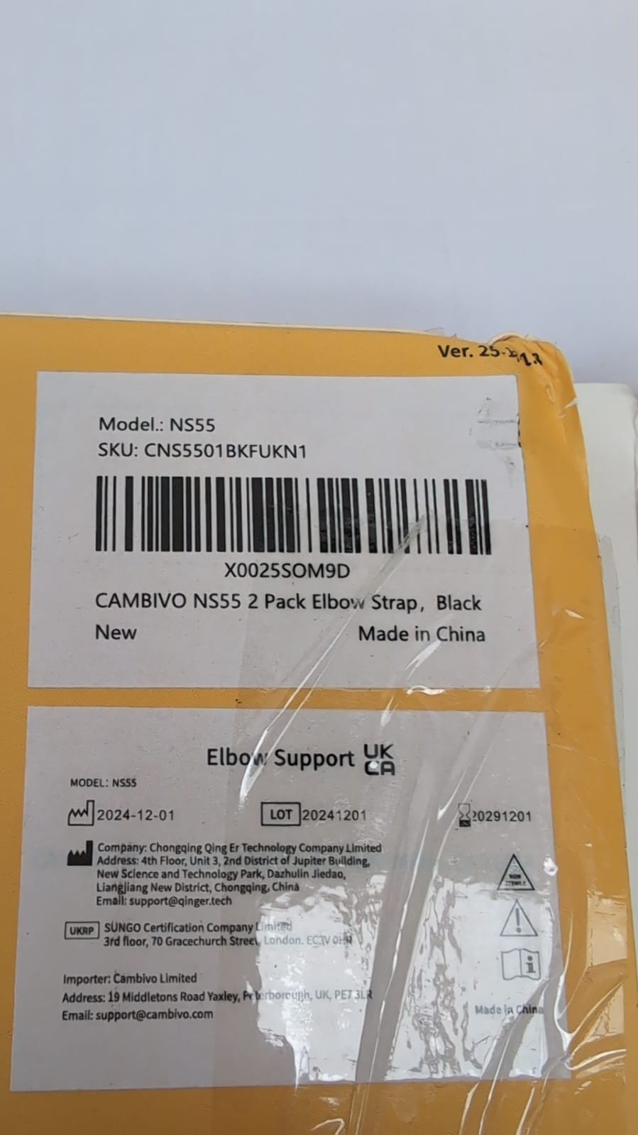 CAMBIVO Tennis Elbow Support Strap, 2 Pack Tennis & Golfers ,BLACK(BOX DAMAGED)