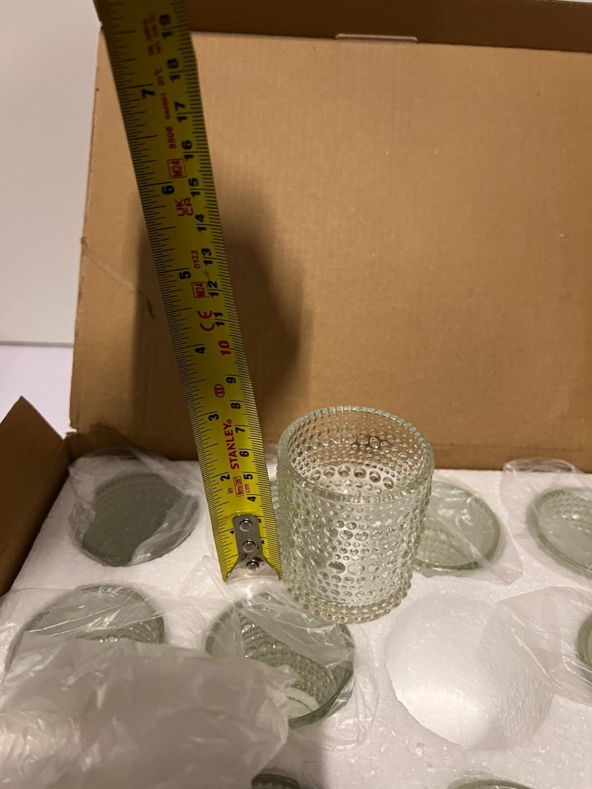 12 pcs Clear Glass Tea Light Candle Holders Bulk for DIY Wax Wedding Table Decor