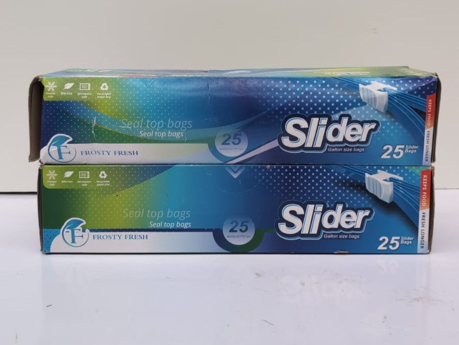 FrostyFresh 25pcs Large Freezer Bags–Gallon (BOX DAMAGED, 2 PACK)