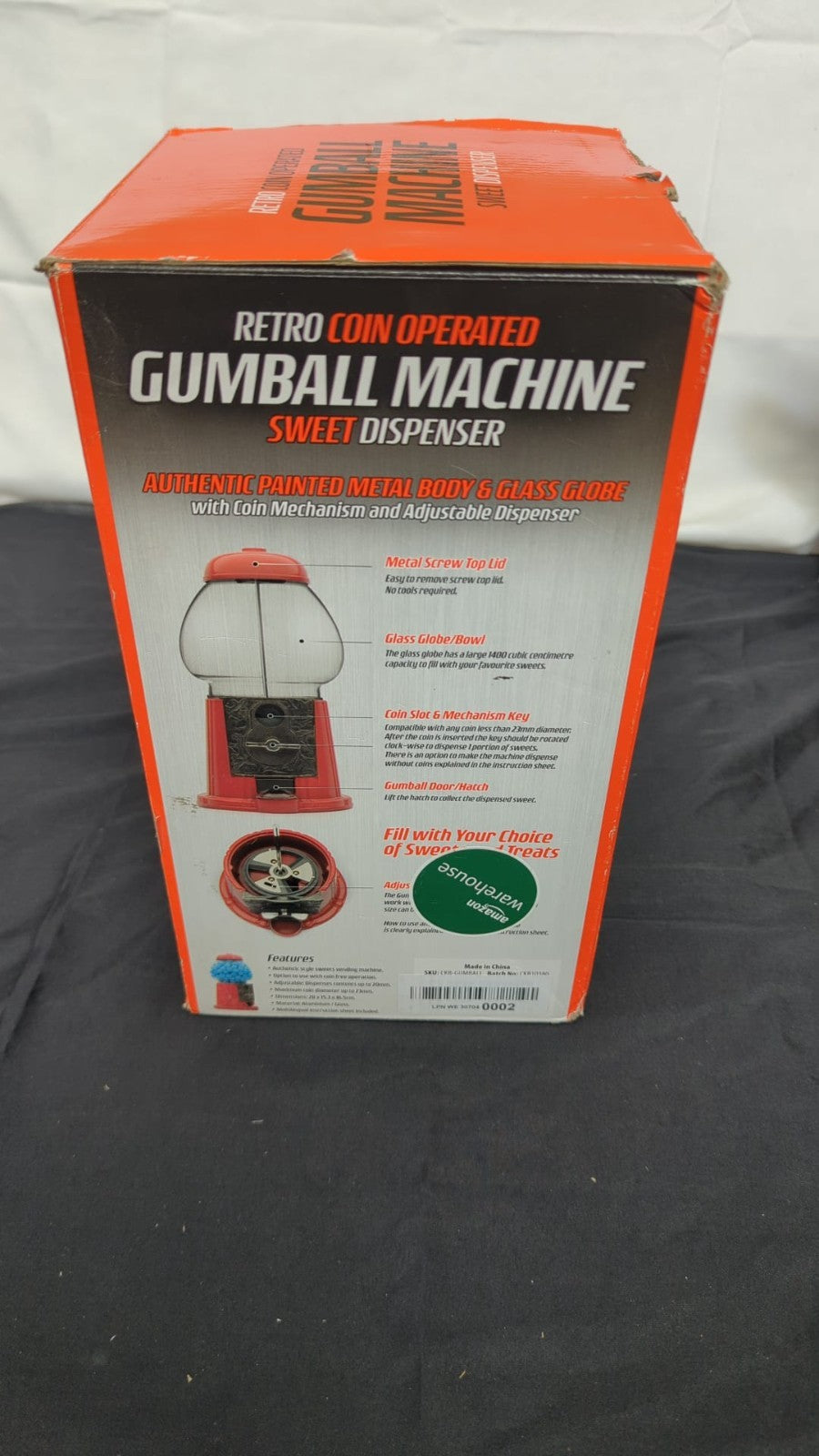 Large Gumball Machine Retro Sweet Dispenser Storage  Money Box Coin (BOXDAMAGED)