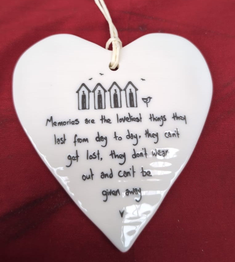 East of India Porcelein Heart Coaster 'The best things in life.' Gift