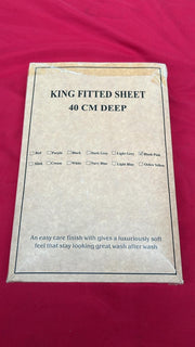 SSW HOMES King Fitted Sheet Blush - Deep Pocket 16 inch(40cm)