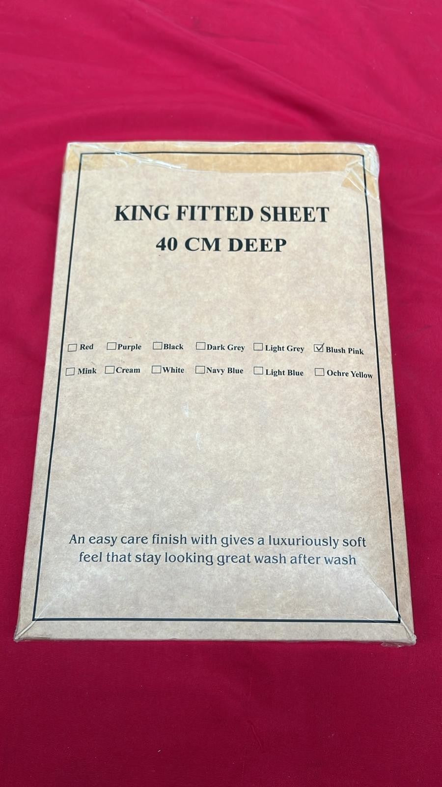 SSW HOMES King Fitted Sheet Blush - Deep Pocket 16 inch(40cm)