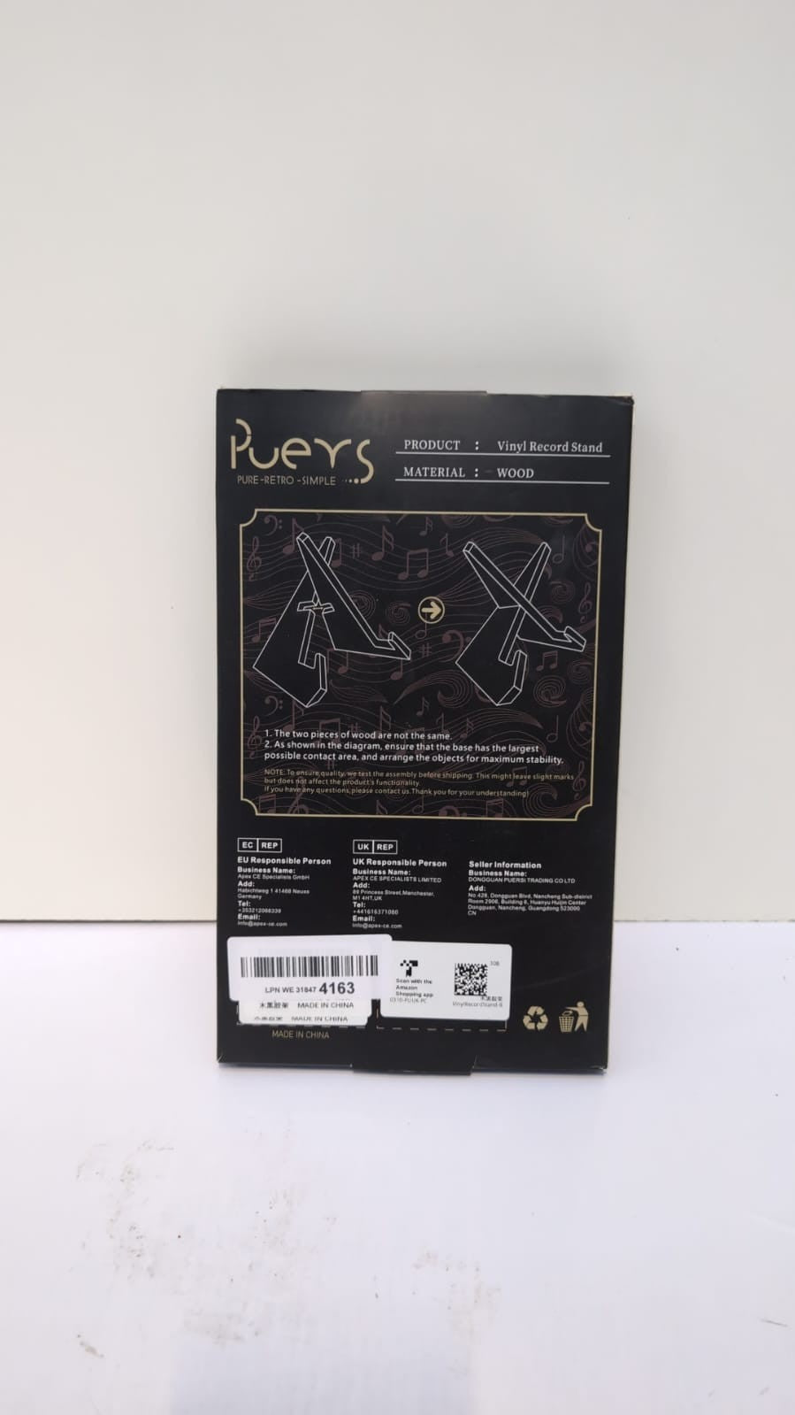 Vinyl Record Stand, Wooden Display Vinyl Holder Stand, Retro Now Spinning Record