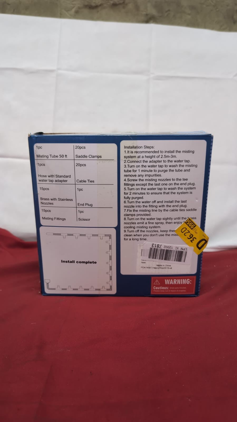 Misters for Outside Patio, Outdoor Misting Cooling System, 50Ft (box damaged)