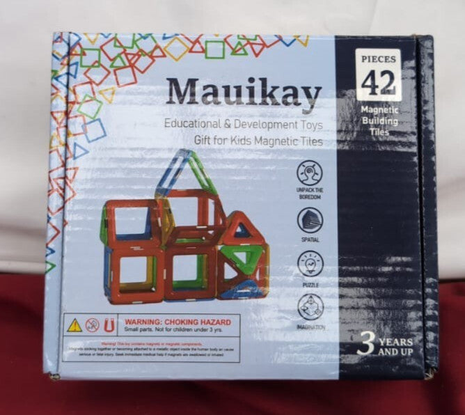 Magnetic Tiles, 42 PCS Magnetic Building Blocks for Kids, Sensory Learning