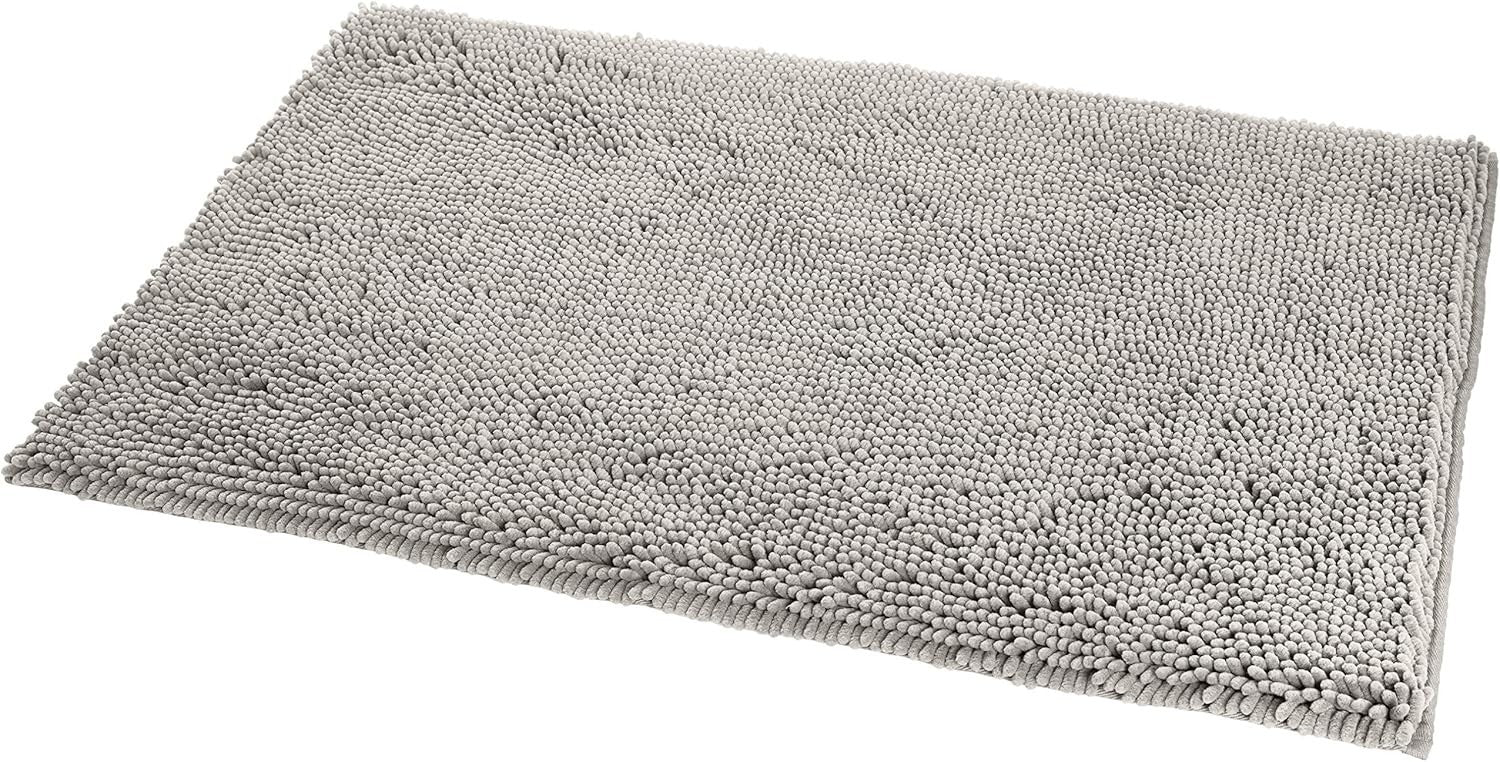Amazon Basics Platinum Bathroom Rugs, Shag Bath Mats