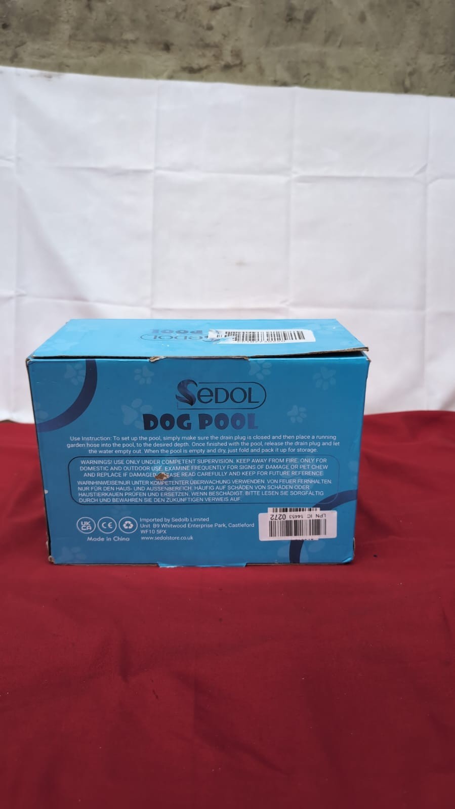 SEDOL Foldable Dog Pool Pet & Kids Paddling Pool with Drainage 80X20CM