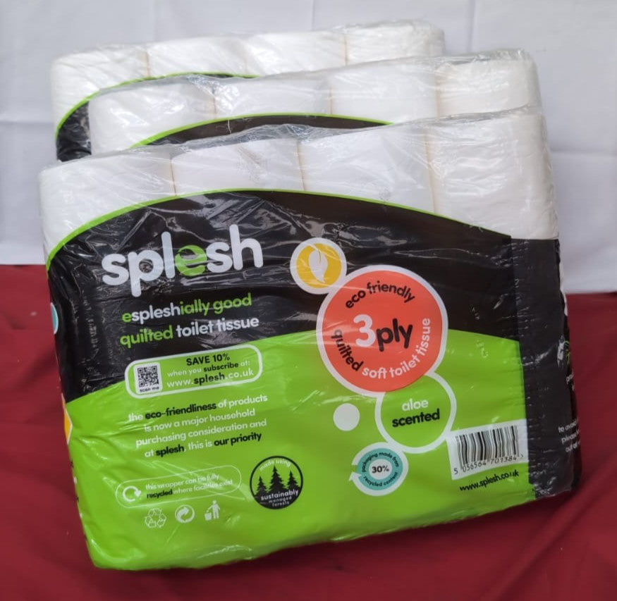 Splesh Quilted Luxury Aloe Vera 3 Ply Toilet Tissue Paper (36pack)